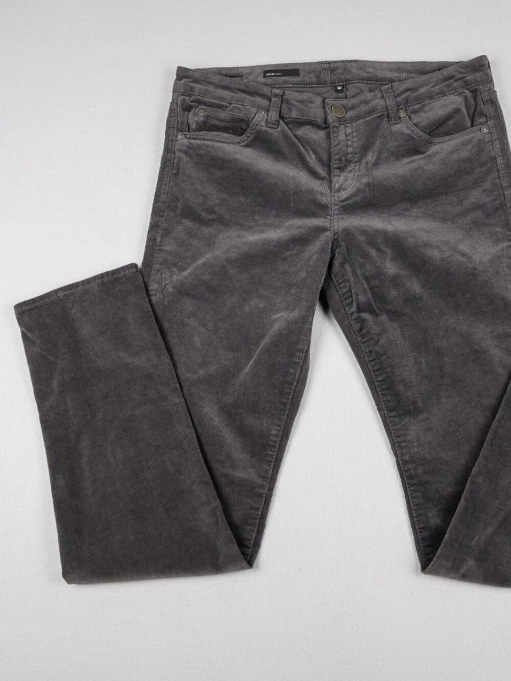 Kut From The Kloth Diana Skinny Corduroy Pants Womens 12 Chocolate Brown Stretch